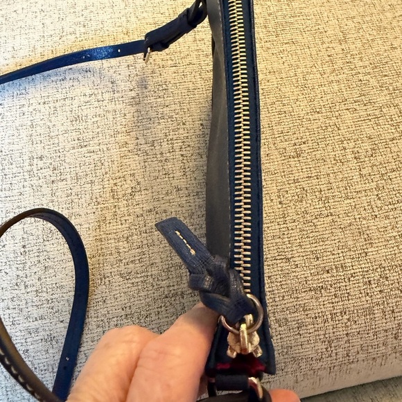 Dooney & Bourke Dark Blue Leather Crossbody Bag EUC 5x81/2 - Picture 8 of 14